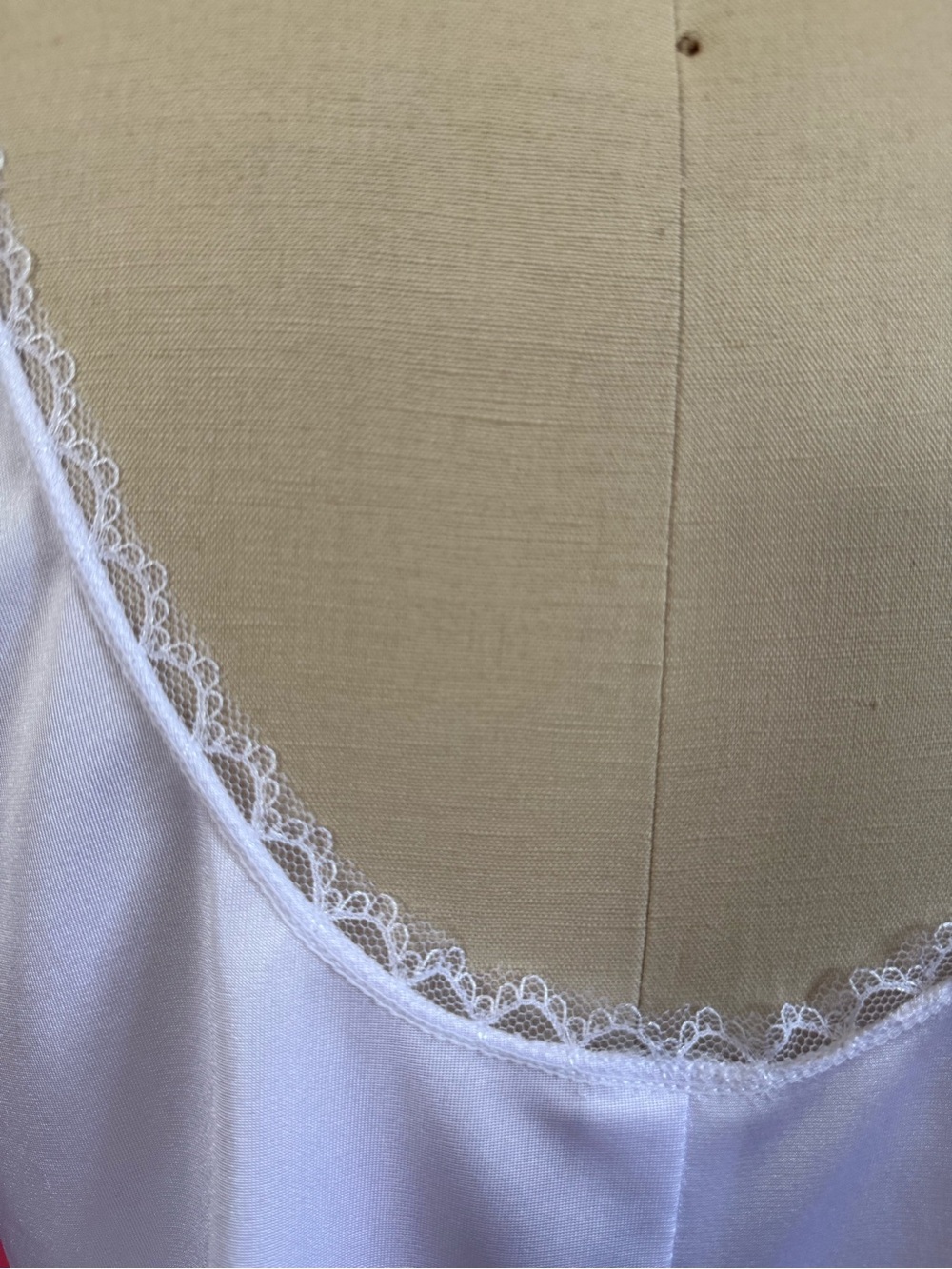Vintage 90s/Y2K Romantic Coquette BalletCore Lace Adorned Slip Tank L - Picture 6 of 8